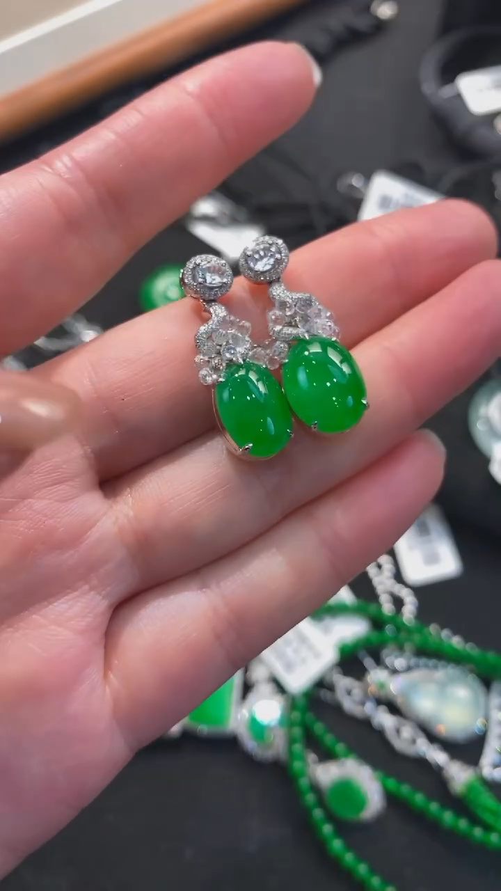 【闪购商品】翡翠颈饰未镶嵌耳钉坠定金