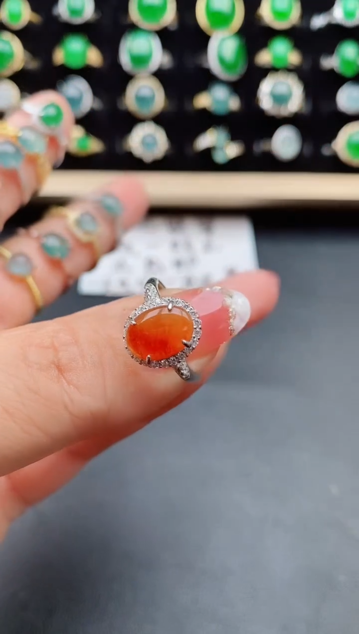 【闪购商品】翡翠戒指银S925镶嵌12121