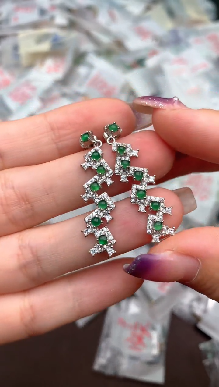 银S925镶嵌挂件翡翠— 