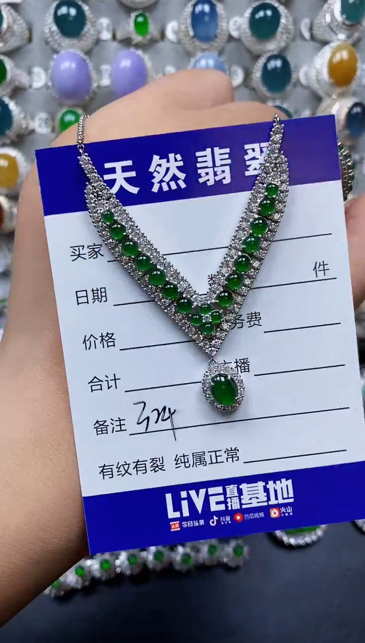 【闪购商品】翡翠颈饰银S925镶嵌0324