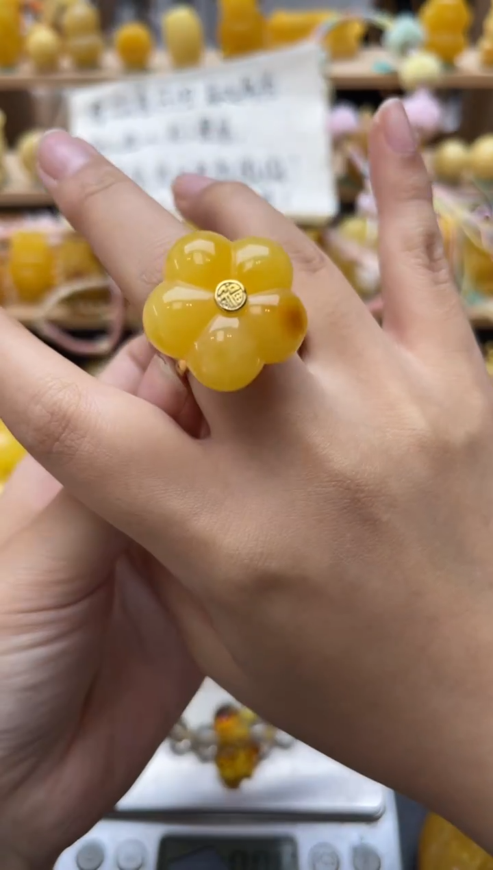 琥珀银S925镶嵌珠宝奇石053琥珀蜜蜡微瑕