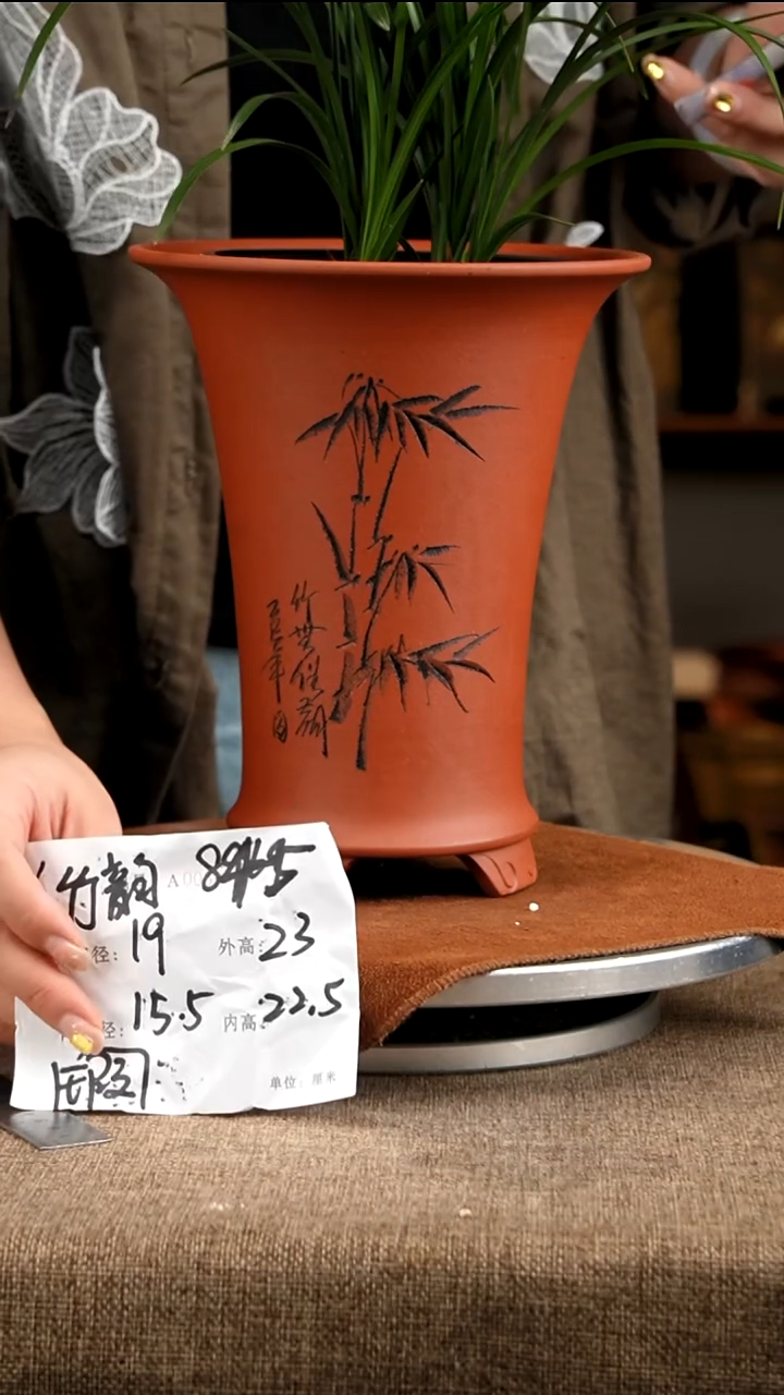 紫砂花盆花卉工艺845微瑕
