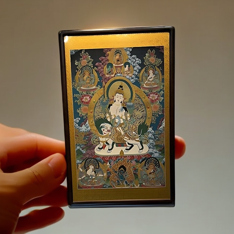 文殊菩萨智慧五台山办公室茶楼会所挂画刺绣挂画