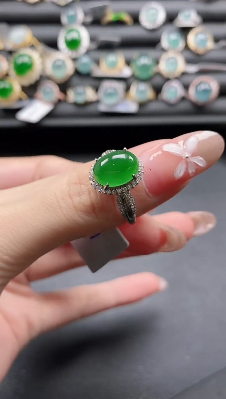 【闪购商品】翡翠戒指银S925镶嵌1111