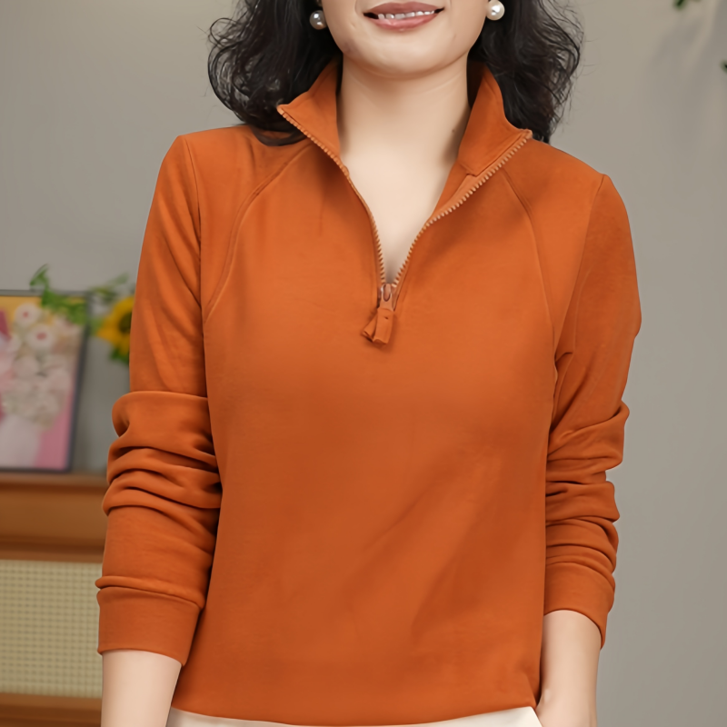 2025秋季保暖显瘦设计感休闲百搭时尚洋气减龄双面绒打底衫