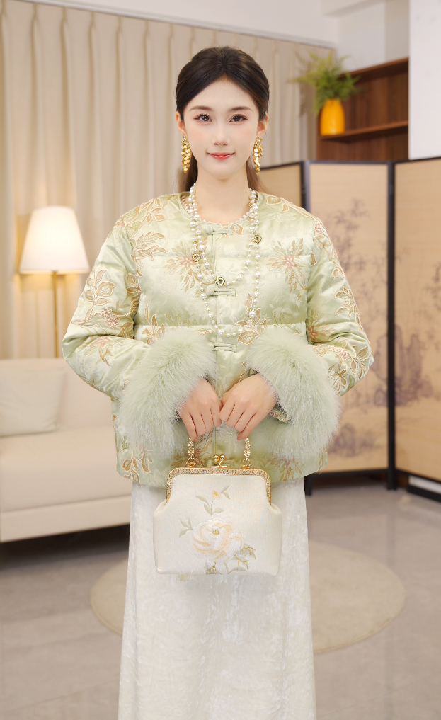 LULOZ.【绮罗绣芳】新中式高端羽绒服外套女冬季国风气质加厚保暖