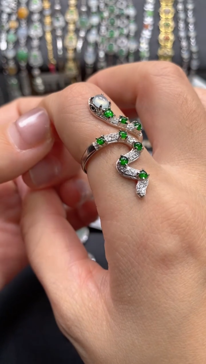 【闪购商品】翡翠戒指银S925镶嵌11111--1