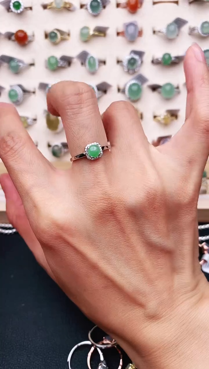 【闪购商品】翡翠戒指未镶嵌天然缅甸A货翡翠333   10-8