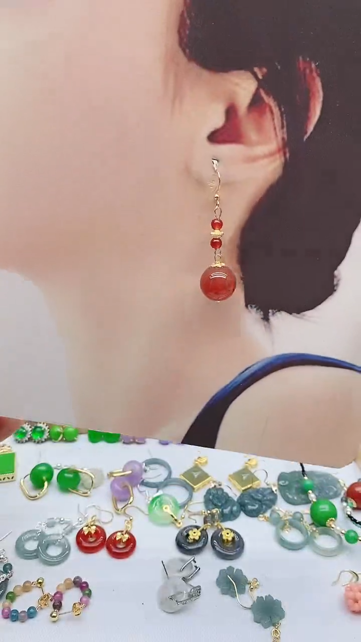 未镶嵌南红玛瑙耳饰183