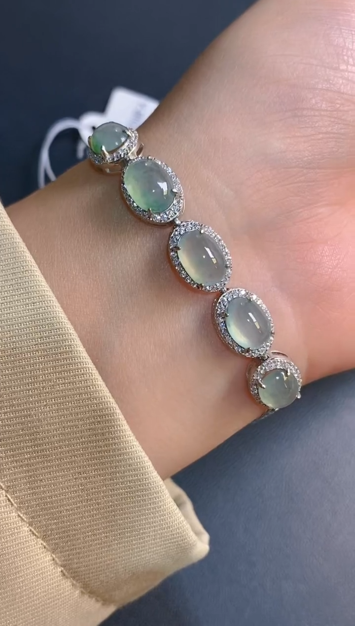 【闪购商品】翡翠耳饰银S925镶嵌天然A货翡翠1