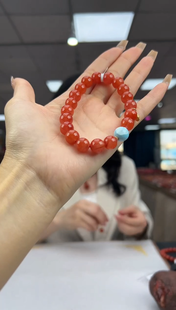 未镶嵌珠串南红玛瑙杨柳12.5-9mm（多样式）25089720399