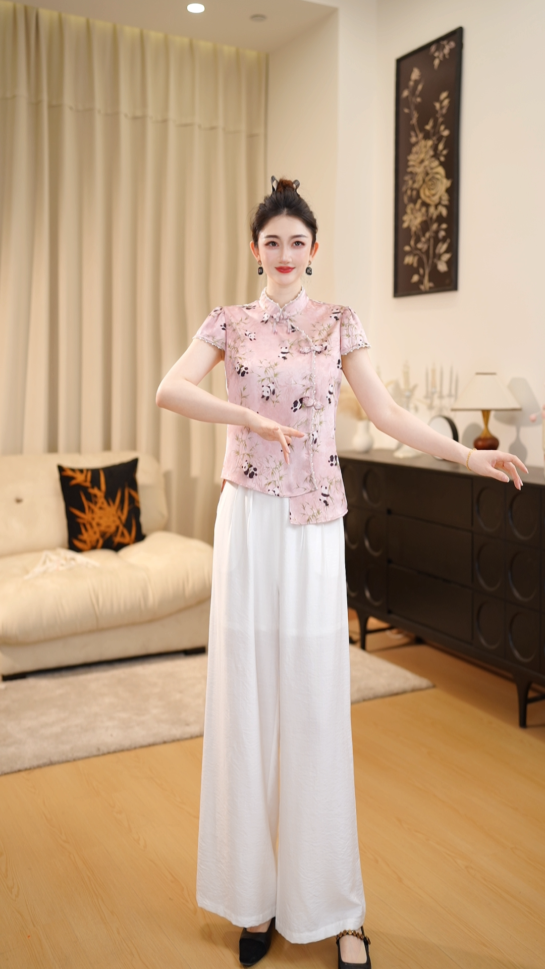 【LZ】2025夏季短袖显瘦轻奢中国风时尚气质大码修身两件套DLS00601