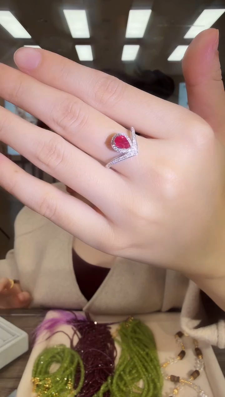 银S925镶嵌戒指红宝石09