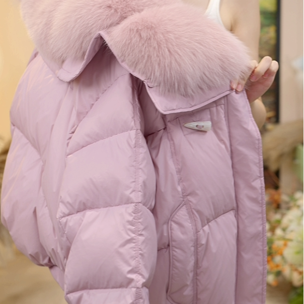 【JY甄选大朵绒】佳人-气质时尚保暖百搭保暖洋气大毛领女士羽绒服