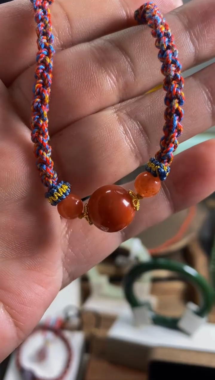 未镶嵌手绳南红玛瑙牛血红手绳