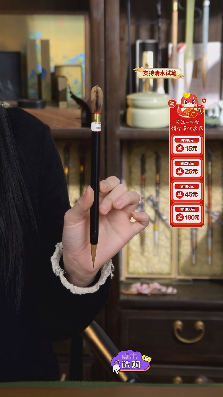 【闪购商品】37号 黑檀生肖书雕刻纯狼3*0.7