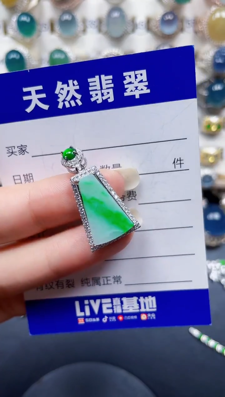 颈饰银S925镶嵌翡翠176