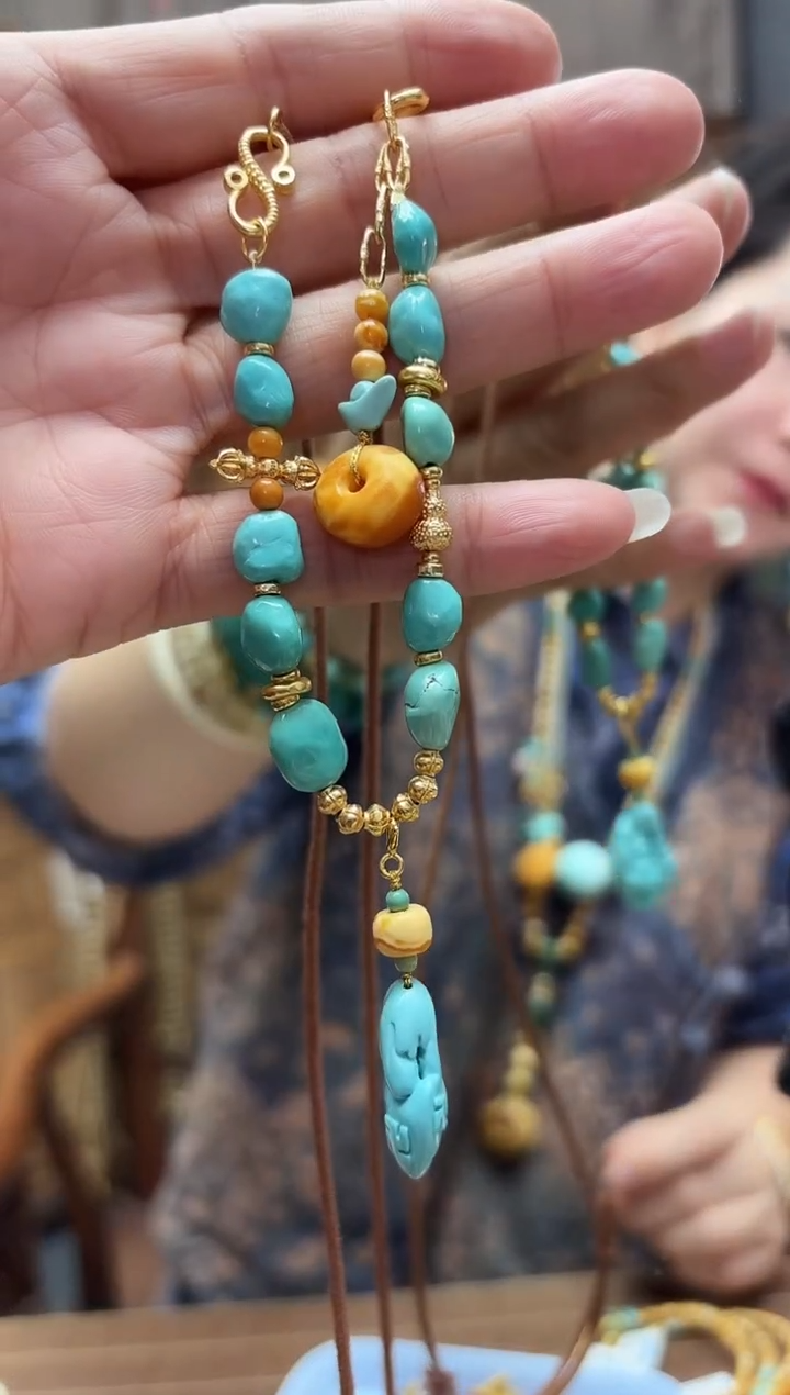 未镶嵌绿松石珠宝奇石项链