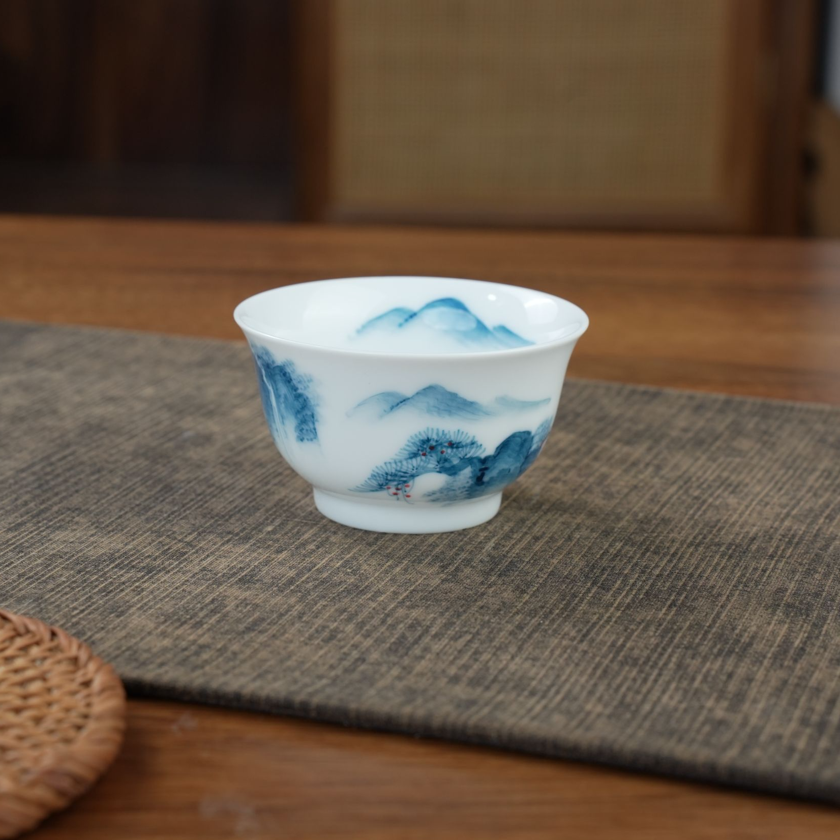 高温釉下彩纯手绘大容量100cc主人君子杯