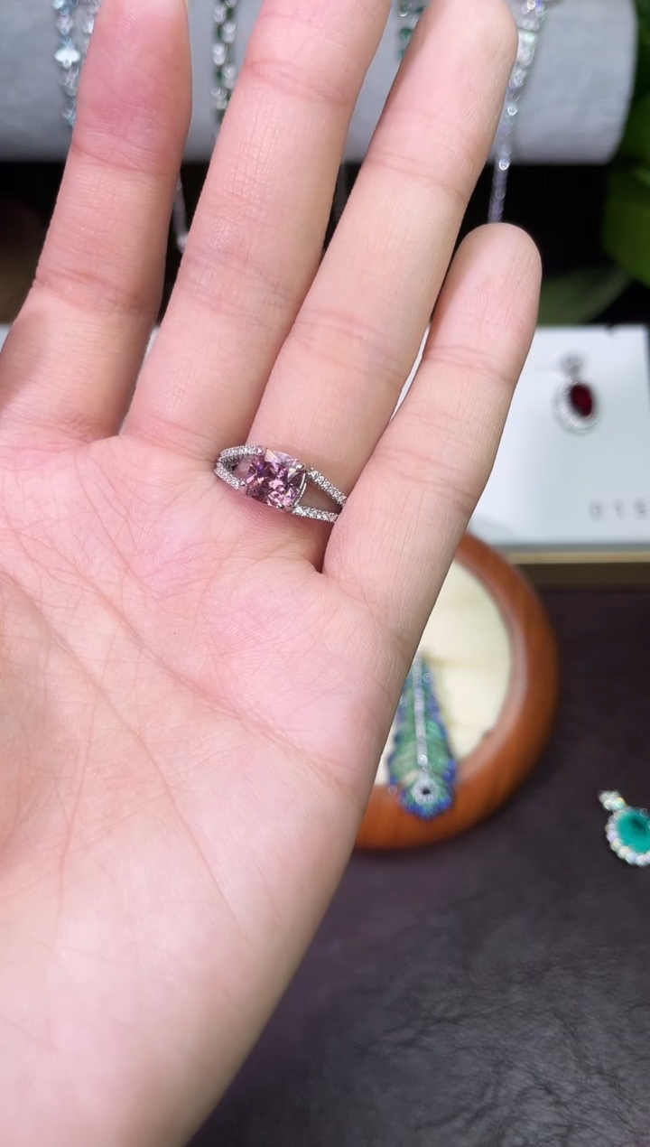 合金合成钻石干枯玫瑰戒指