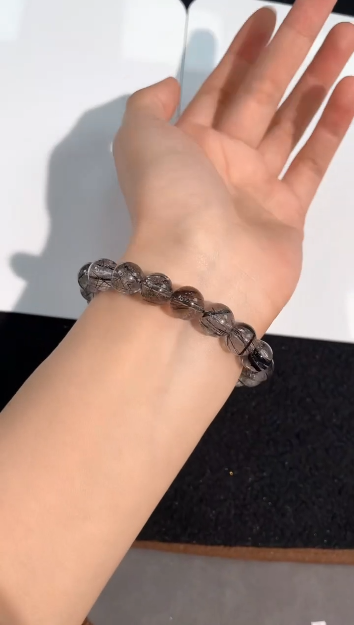 【闪购商品】发晶手链未镶嵌140号黑发晶单圈10mm