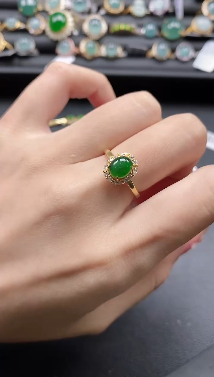 【闪购商品】翡翠戒指银S925镶嵌11111