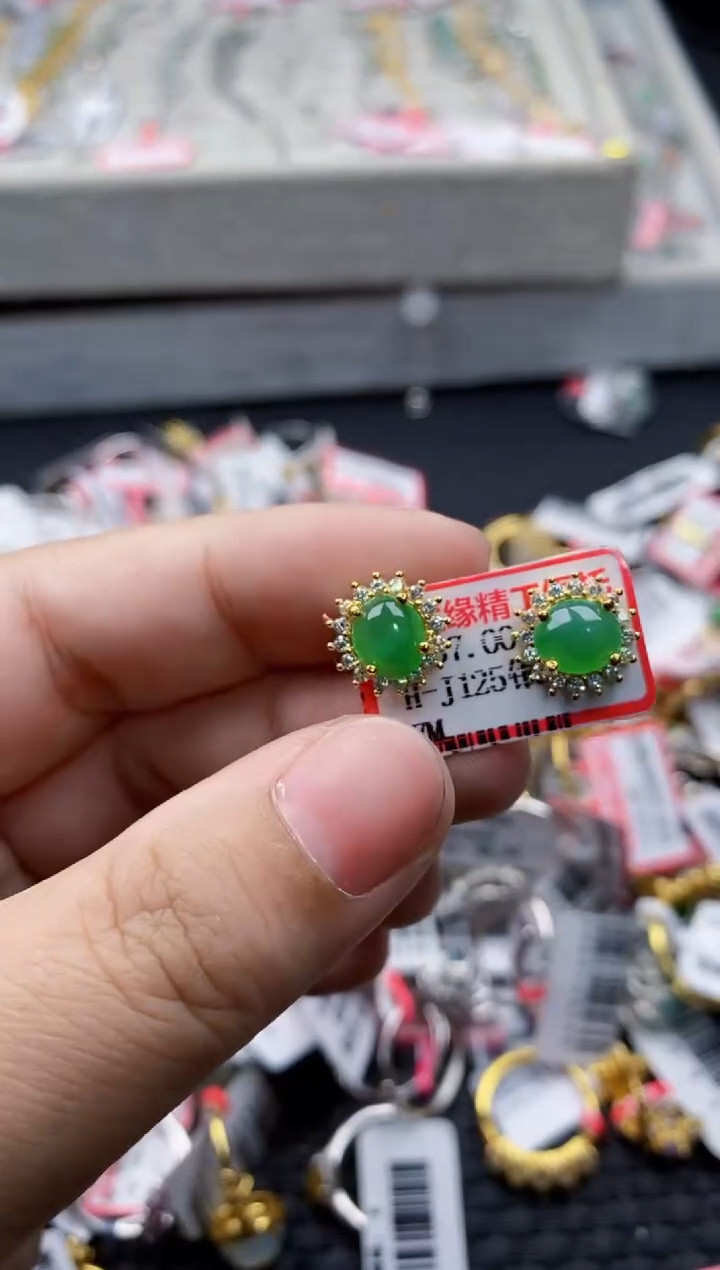 翡翠银S925镶嵌戒指9999---2