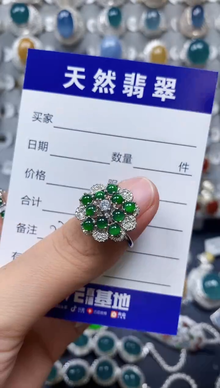【闪购商品】翡翠戒指银S925镶嵌0232