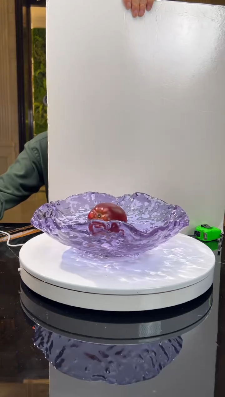 【闪购商品】摆件AJ02004紫色肌理纹果盘