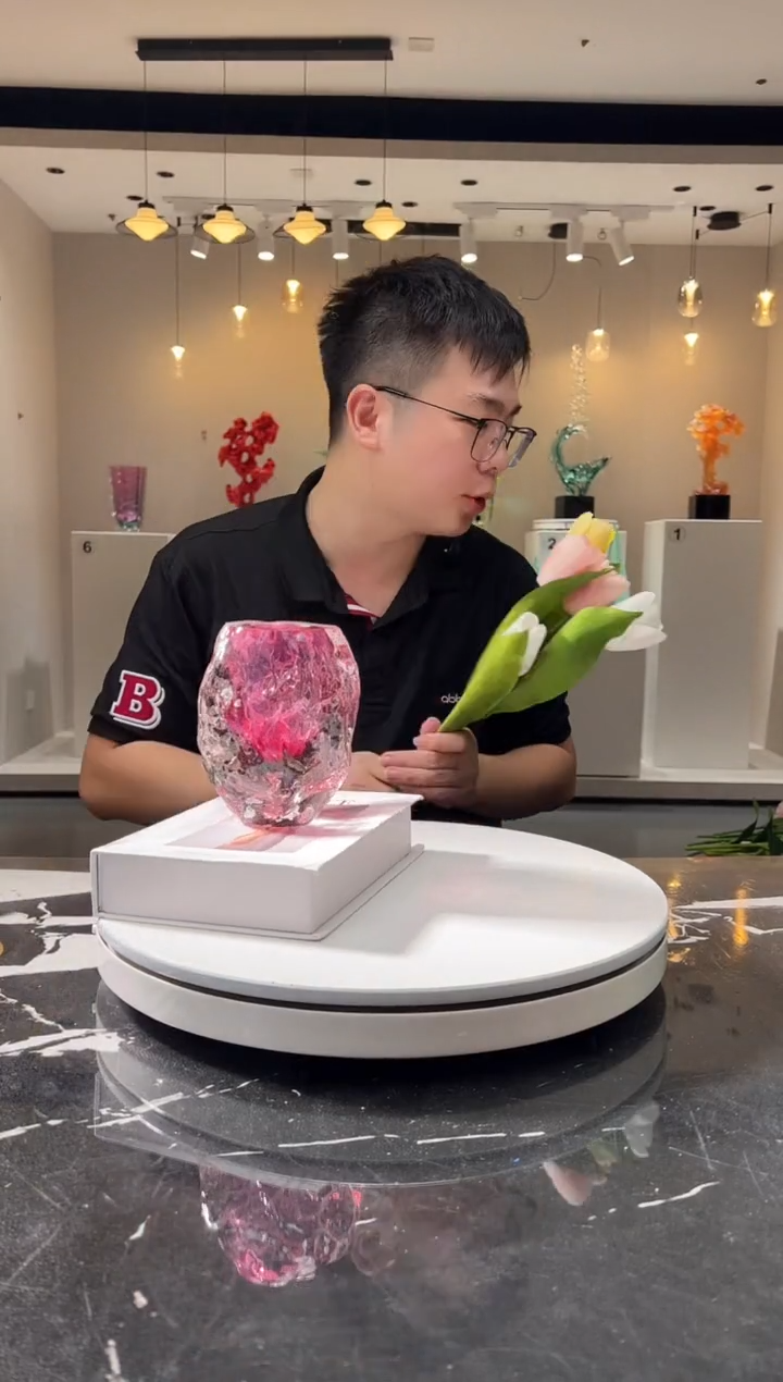 摆件巴比特美学 冰川纹小花插