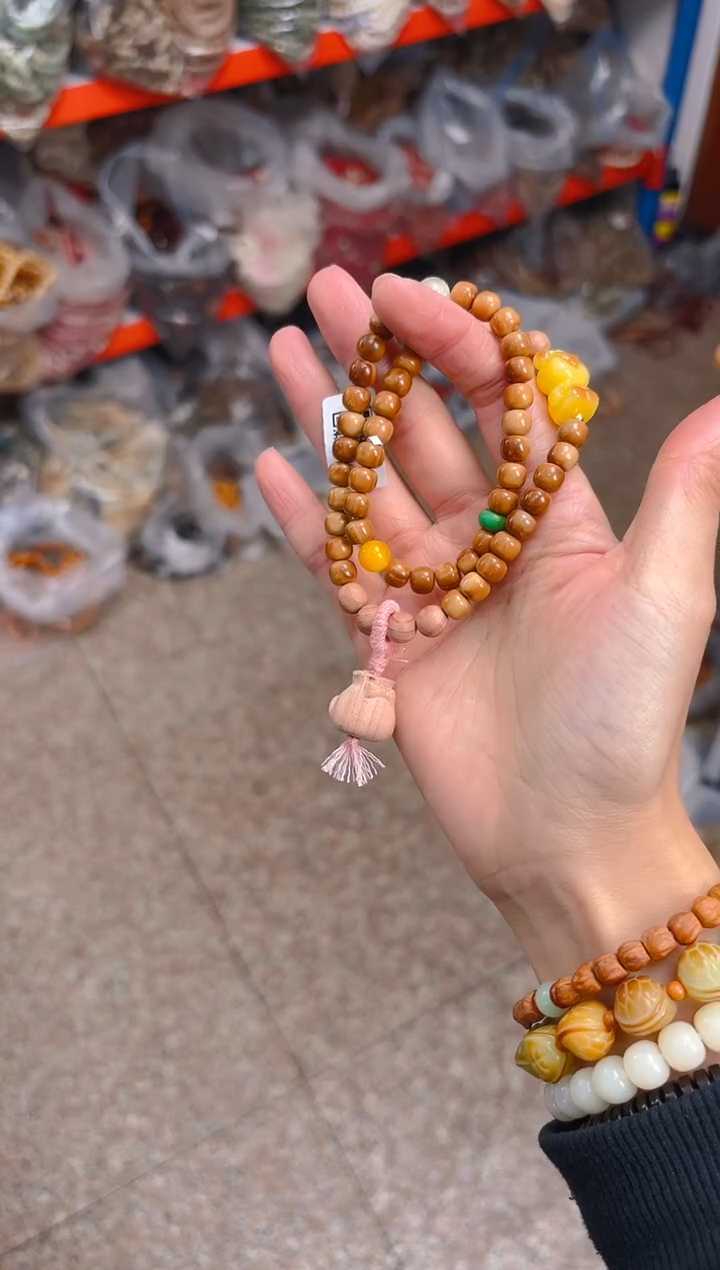 吊坠库克库克桶珠双圈手串