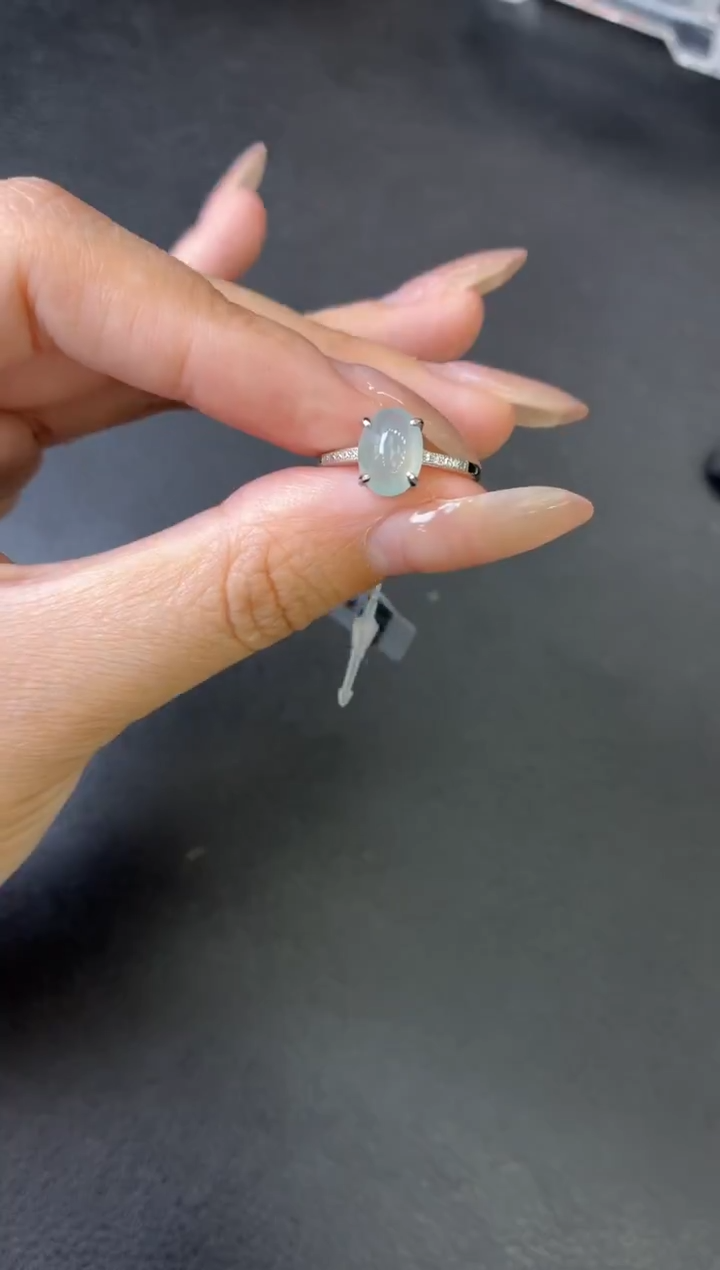 银S925镶嵌戒指翡翠戒指