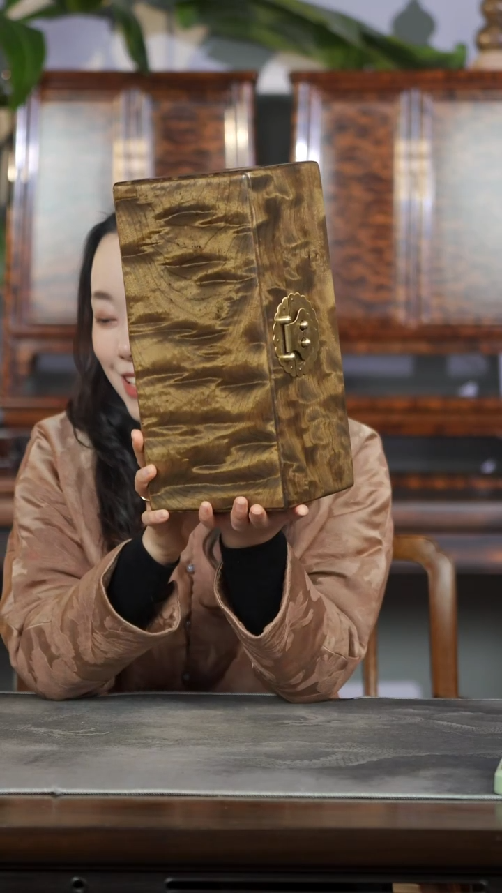 金丝楠满花云彩水波一木一器收纳盒8