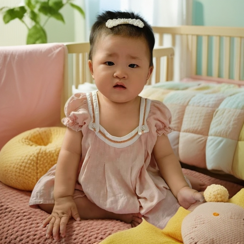 名婴纺新生儿爬服婴幼儿连身衣拍单编码