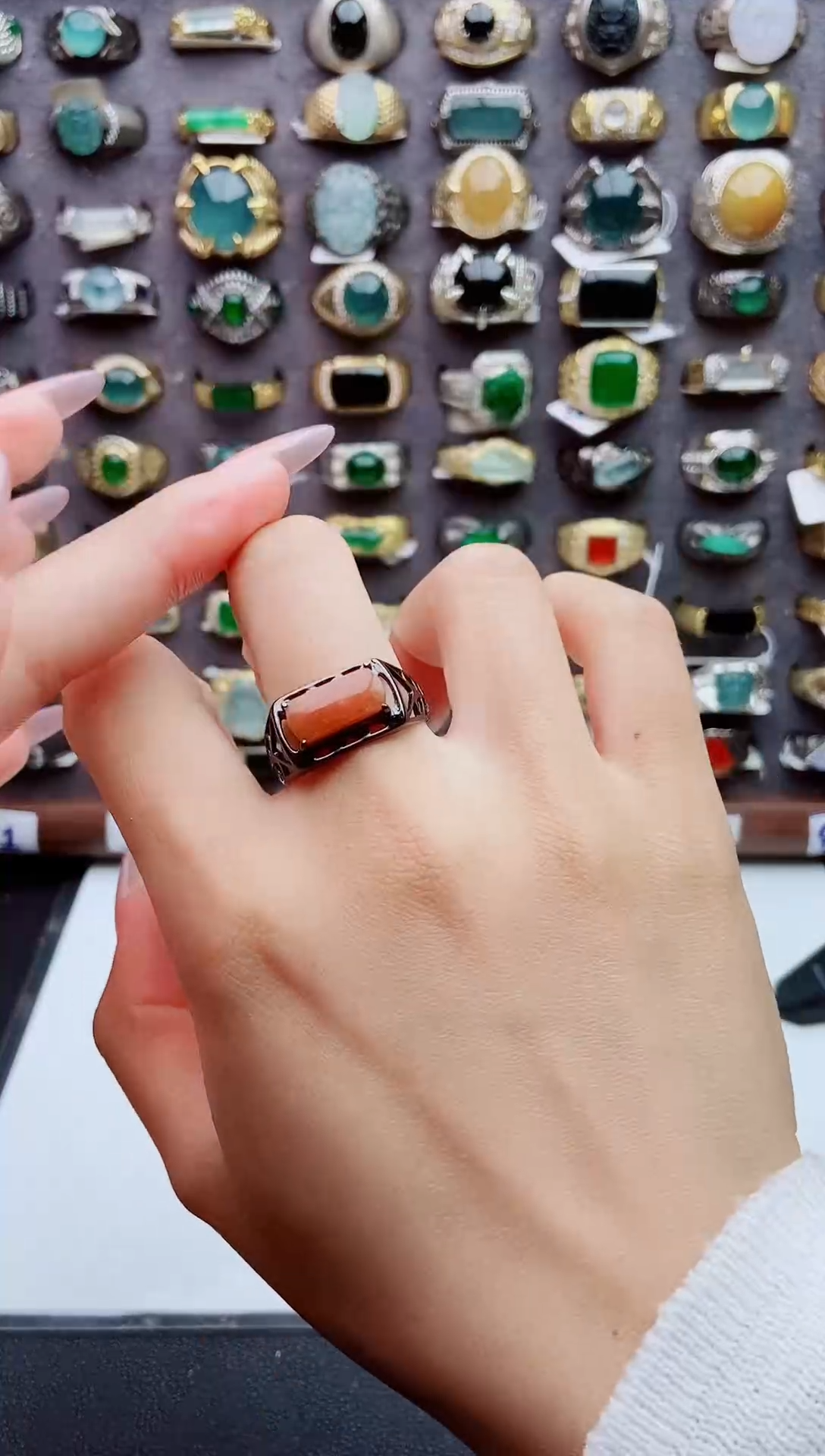 未镶嵌戒指翡翠天然翡翠男戒