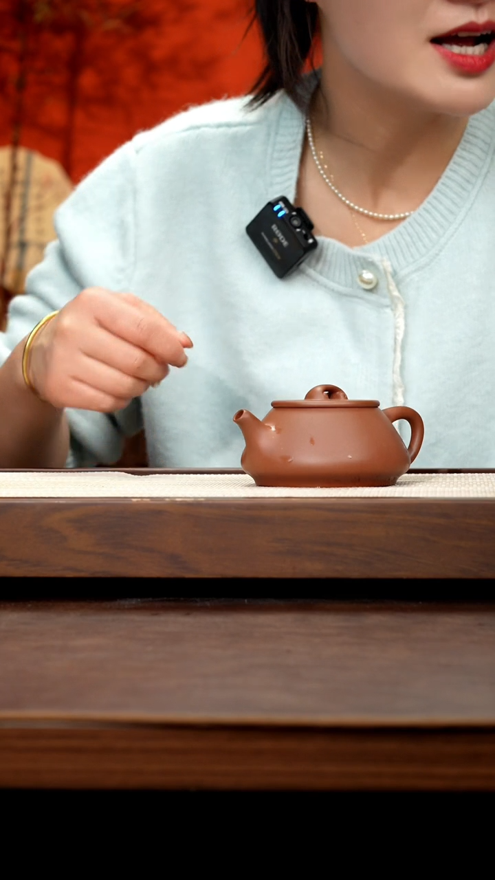 【闪购商品】紫砂茶壶红清水平盖石瓢170cc左右