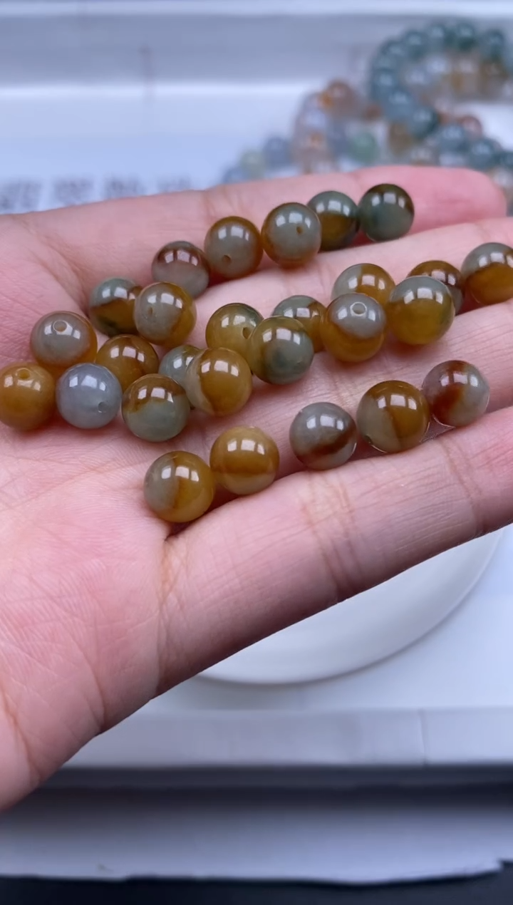 翡翠未镶嵌颈饰禹*贞城散珠批发DIY编制
