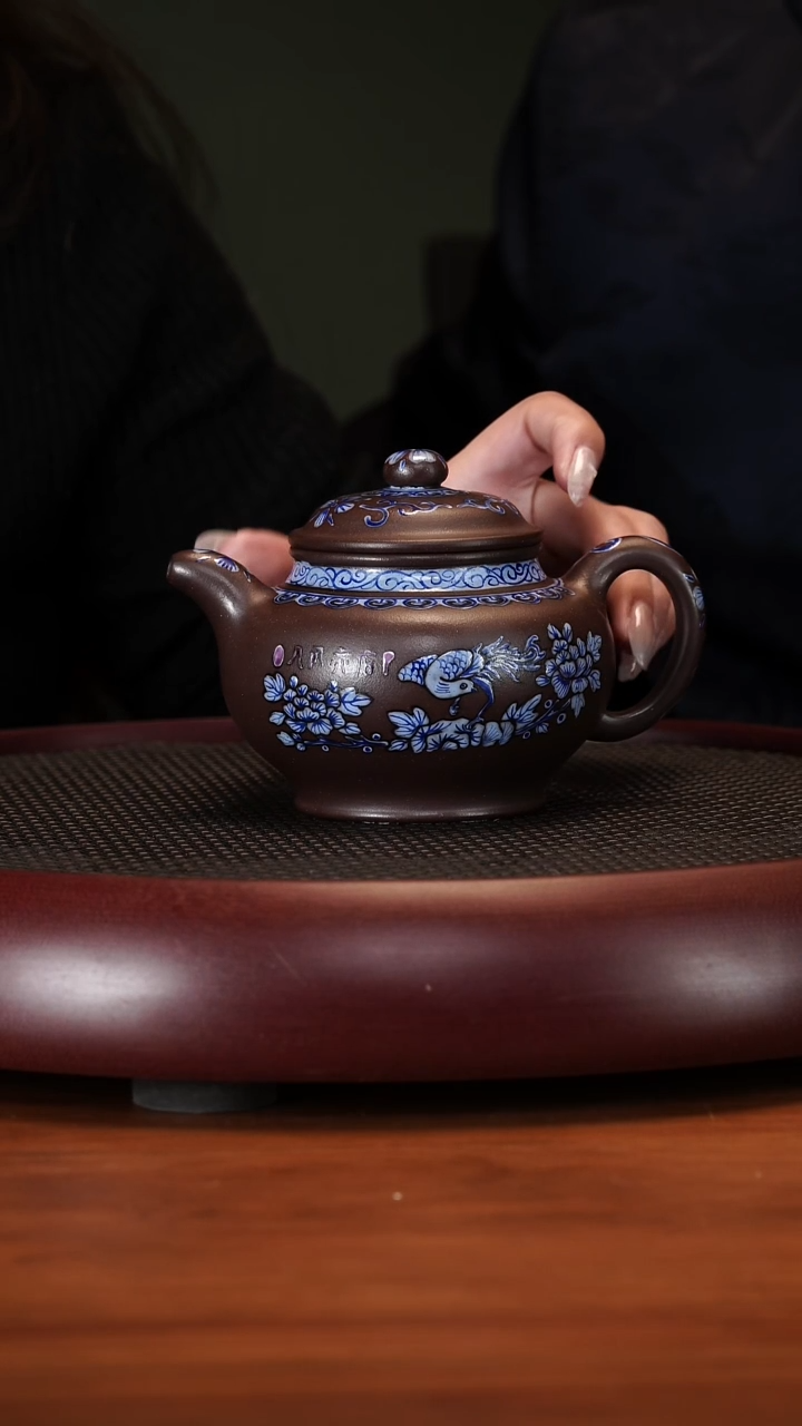 【闪购商品】紫砂茶壶2-58SDH珐琅掇只老紫泥330cc