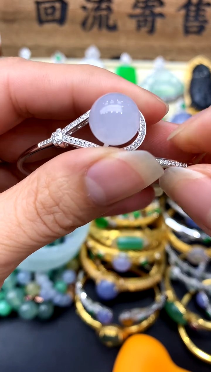 【闪购商品】翡翠手镯18K金镶嵌380-中国好珍宝