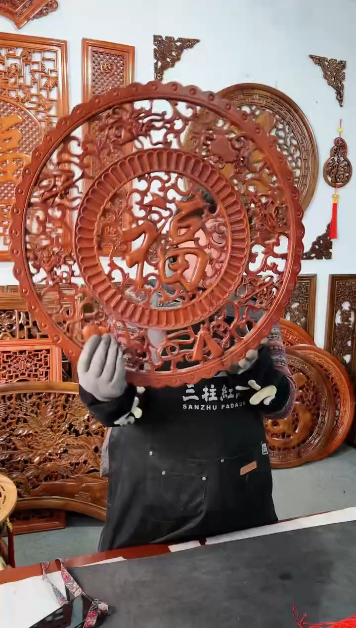 【闪购商品】香樟木木雕58公分  八宝福