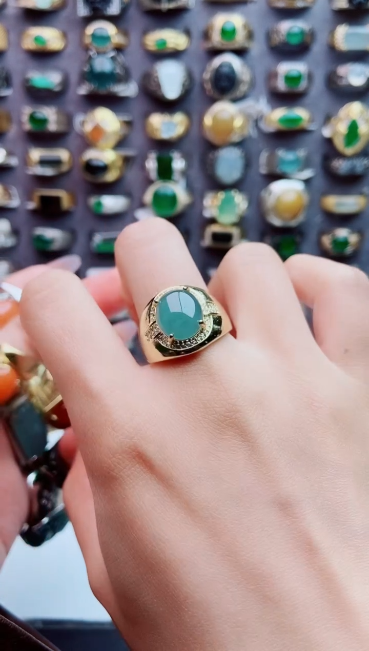 未镶嵌戒指翡翠天然翡翠男戒