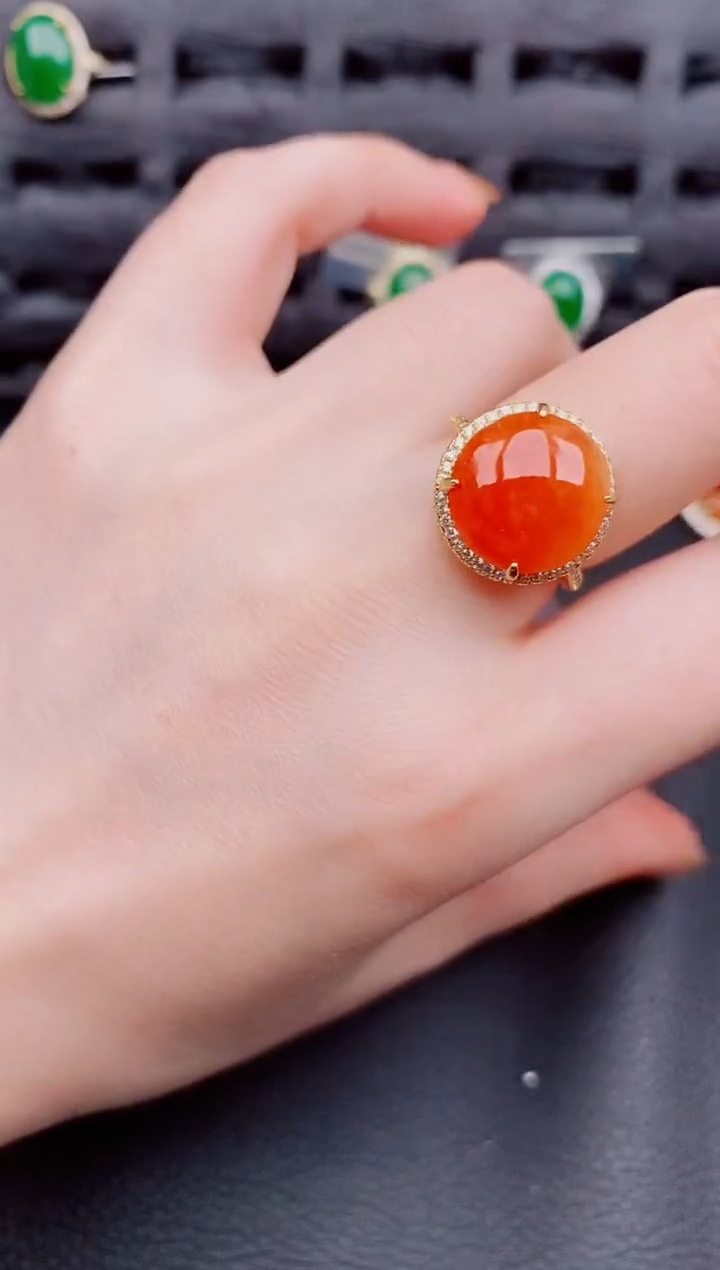 【闪购商品】翡翠戒指银S925镶嵌天然a货翡翠779