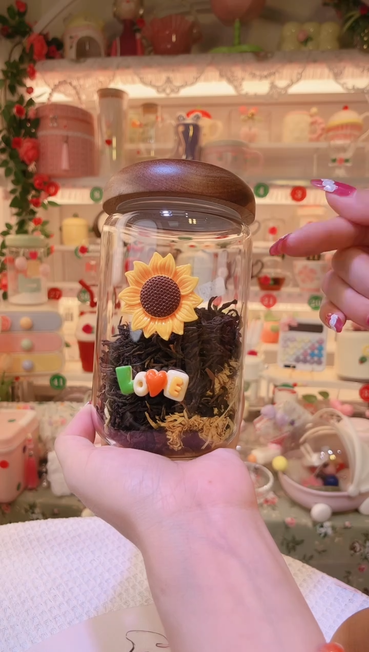 向日葵茶叶罐——手工制作品质好！