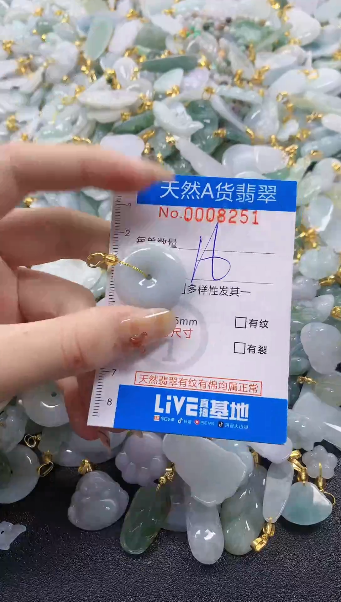 颈饰未镶嵌翡翠净货挂件-8251