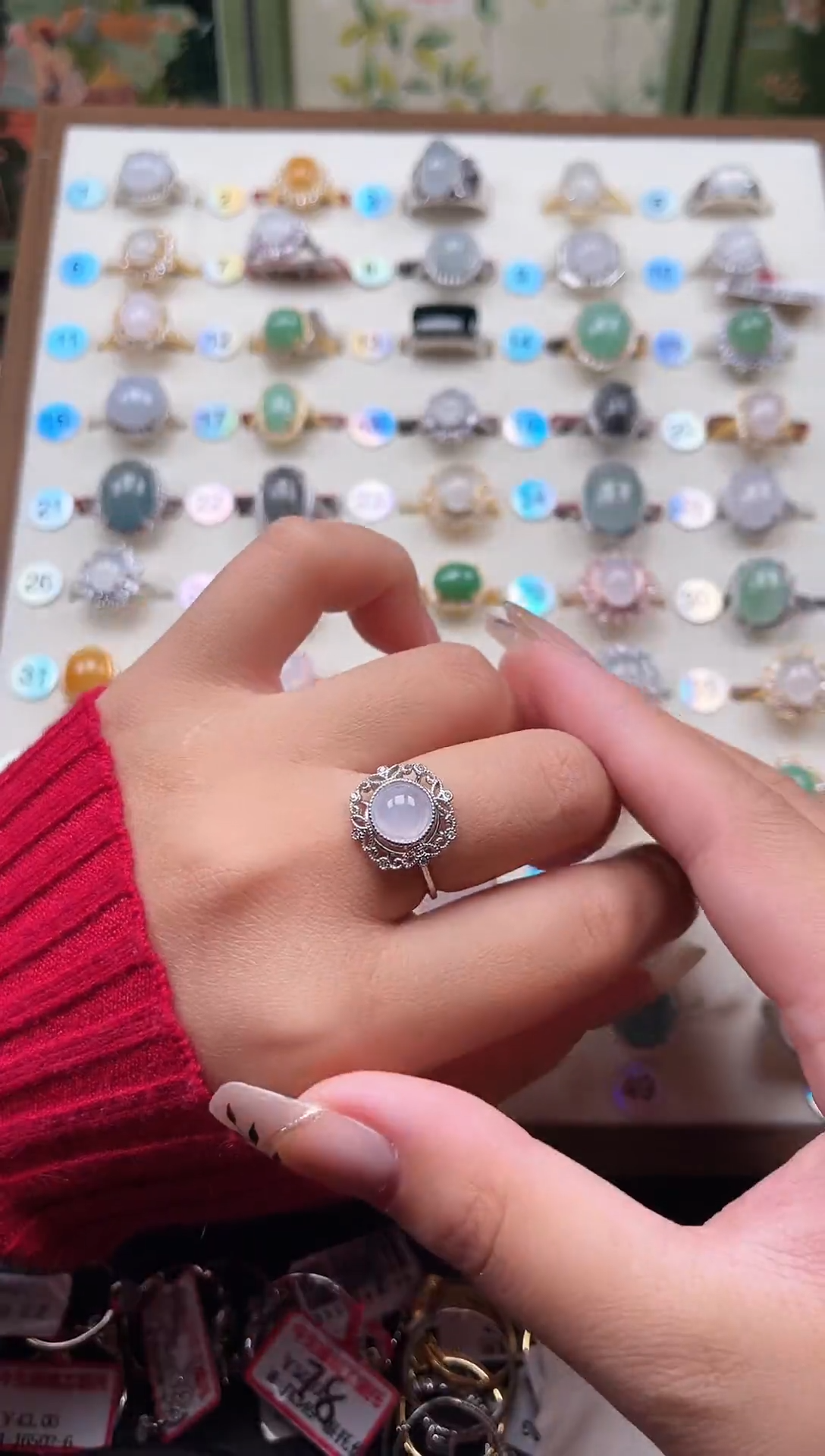 【闪购商品】翡翠戒指银S925镶嵌天然A货翡翠戒指