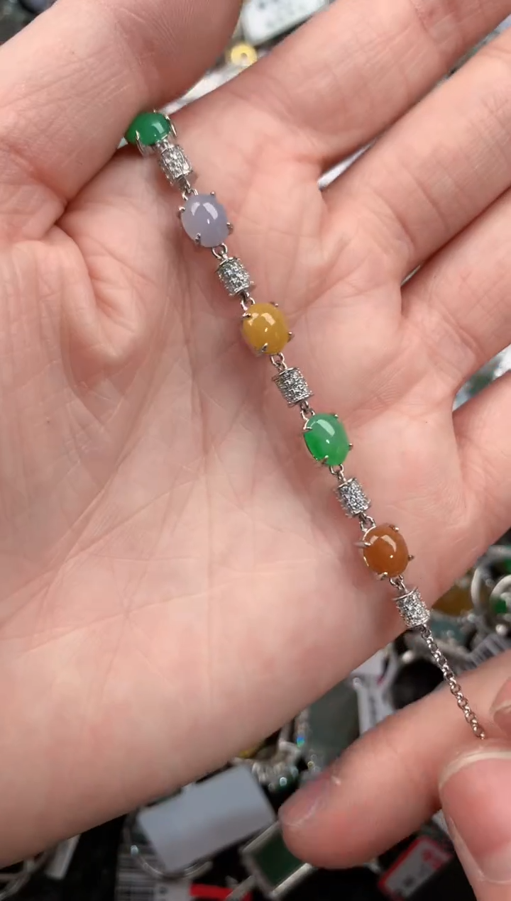 银S925镶嵌戒指翡翠666---3