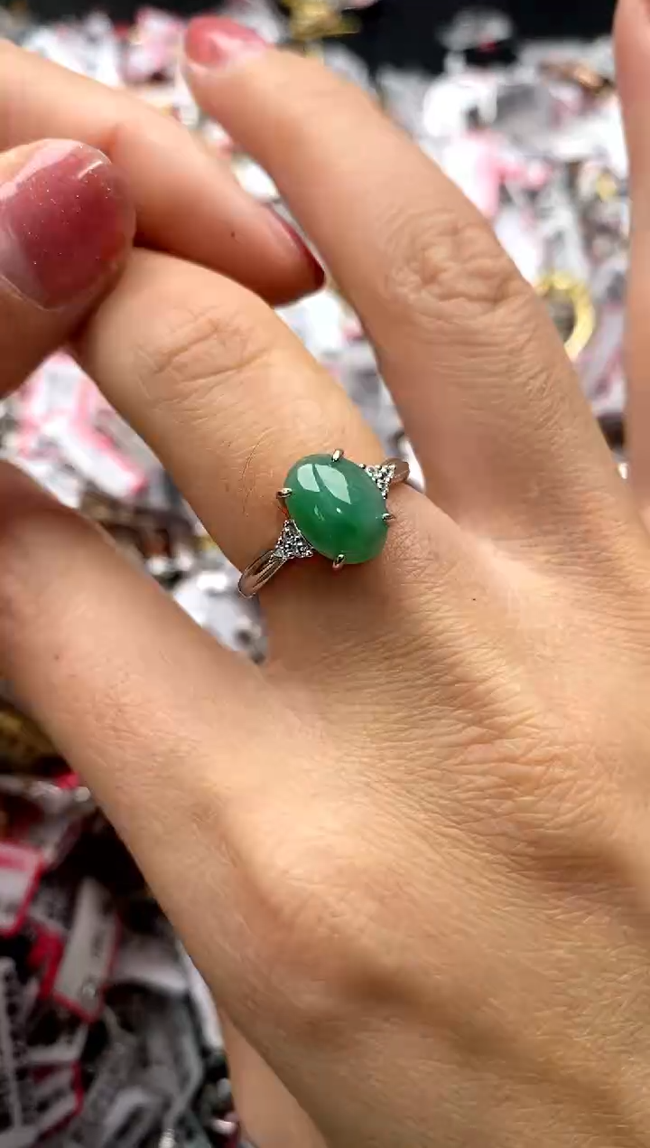 【闪购商品】翡翠戒指银S925镶嵌 33333333     9