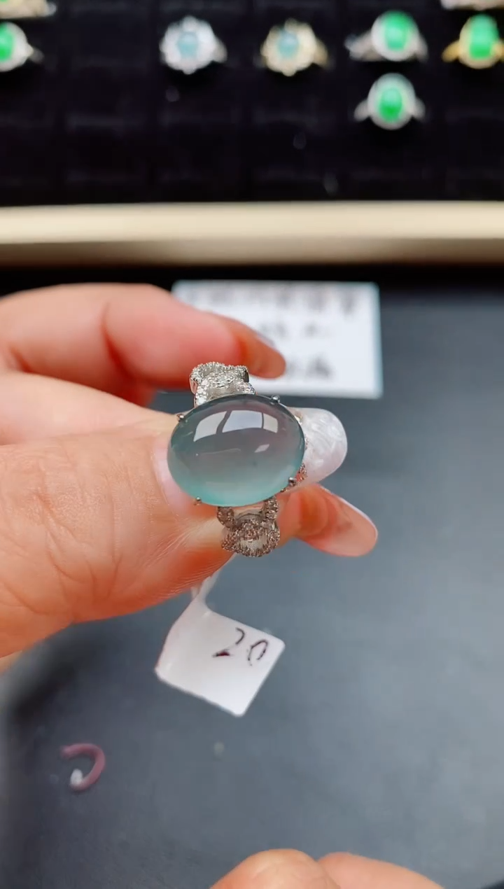 【闪购商品】翡翠戒指银S925镶嵌80800