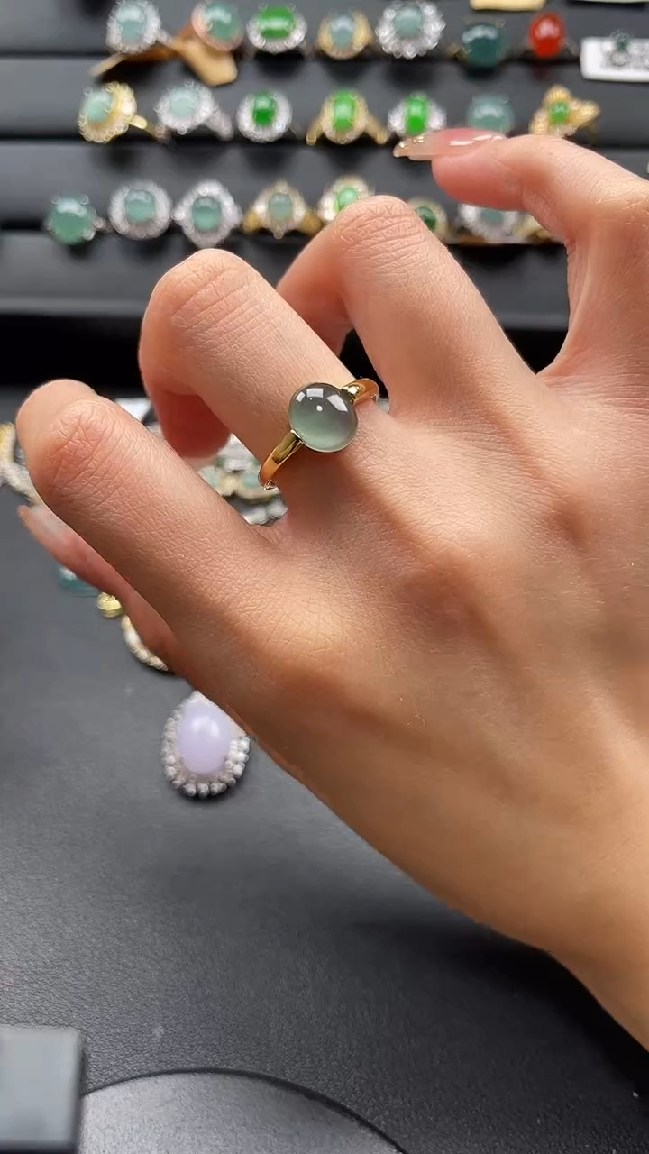 【闪购商品】翡翠戒指银S925镶嵌47645