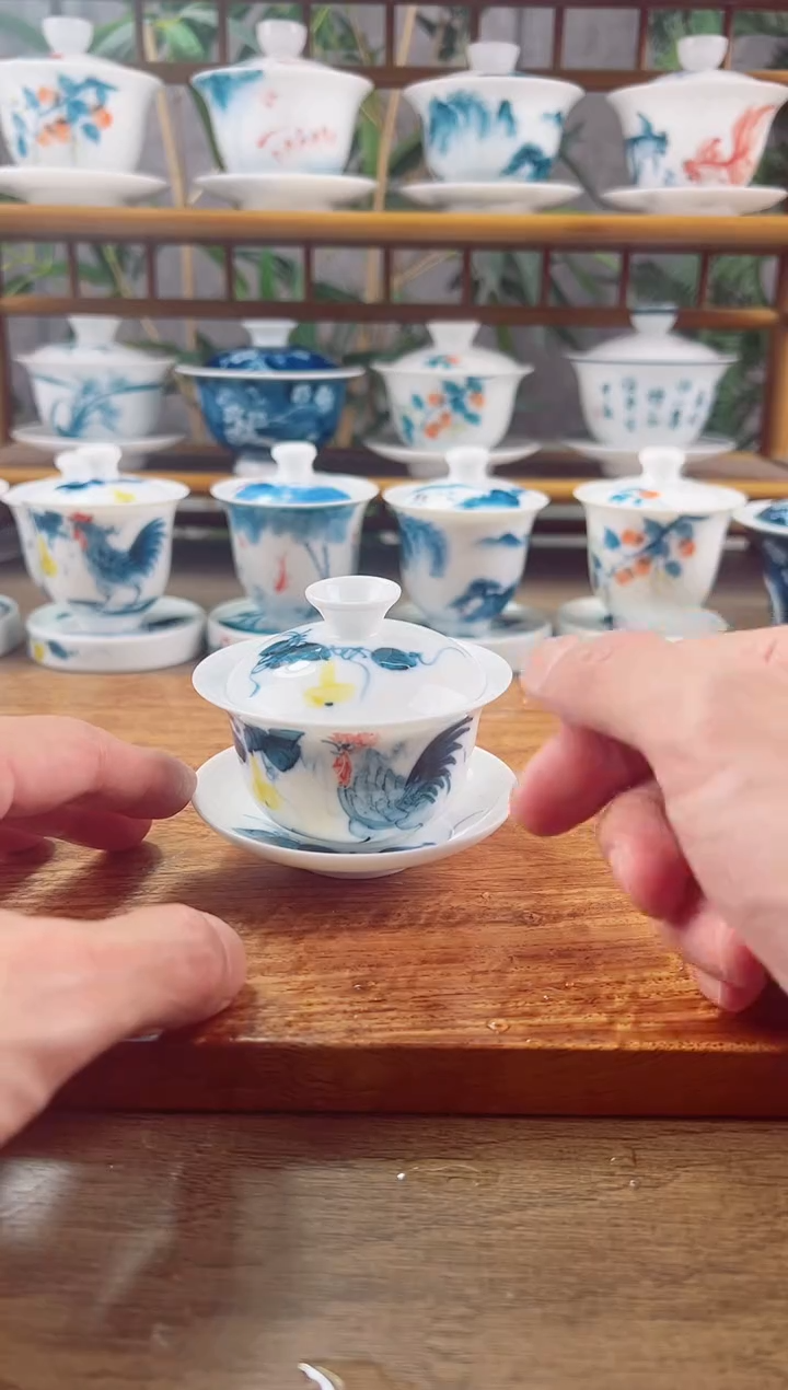 【闪购商品】微瑕公鸡80ml三才盖碗